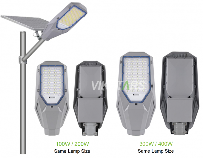 2인1 태양광 스트리트 라이트 100w 200w 300w 400w 알루미늄 클래식 디자인 뜨거운 판매 태양광 전력 램프 0
