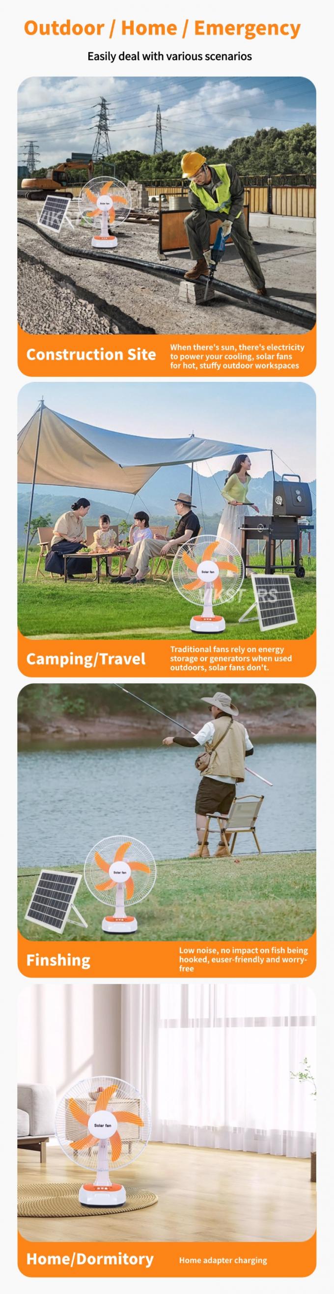 캠핑 응급용 태양광 테이블 선풍기 16인치, 전구 포함 에너지 절약 1
