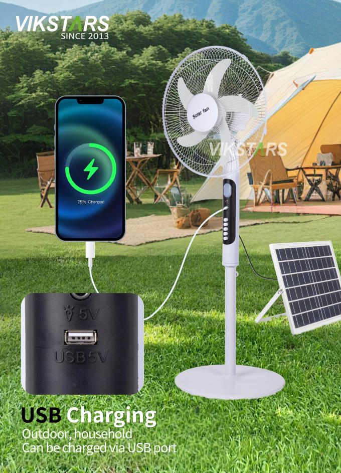 태양 정지 팬 16 인치 가벼운 에너지 절약 야외 캠핑 낚시 11